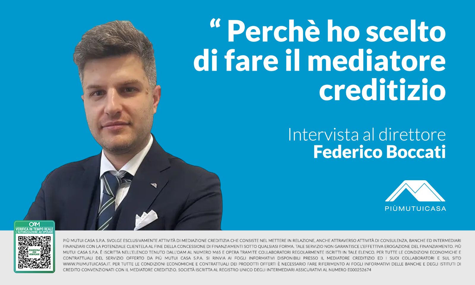 PERCHÉ HO SCELTO DI FARE IL MEDIATORE CREDITIZIO. IL RACCONTO DI FEDERICO BOCCATI, DIRETTORE DI FINANCIAL POINT
